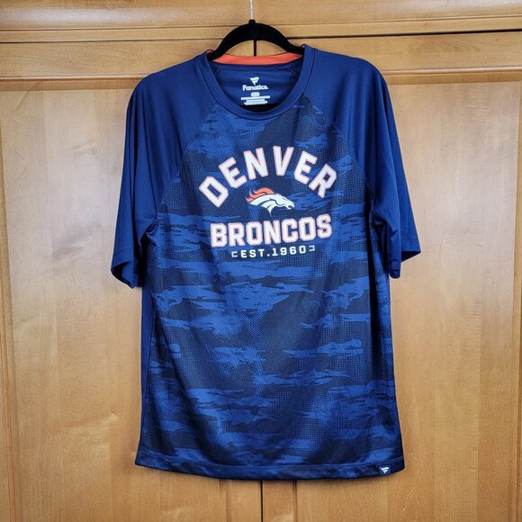 Mens Fanatics Navy Denver Broncos Football Camo Raglan T-Shirt - L - Picture 3 of 7